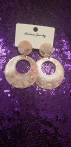 Pink In Circles  Earrings