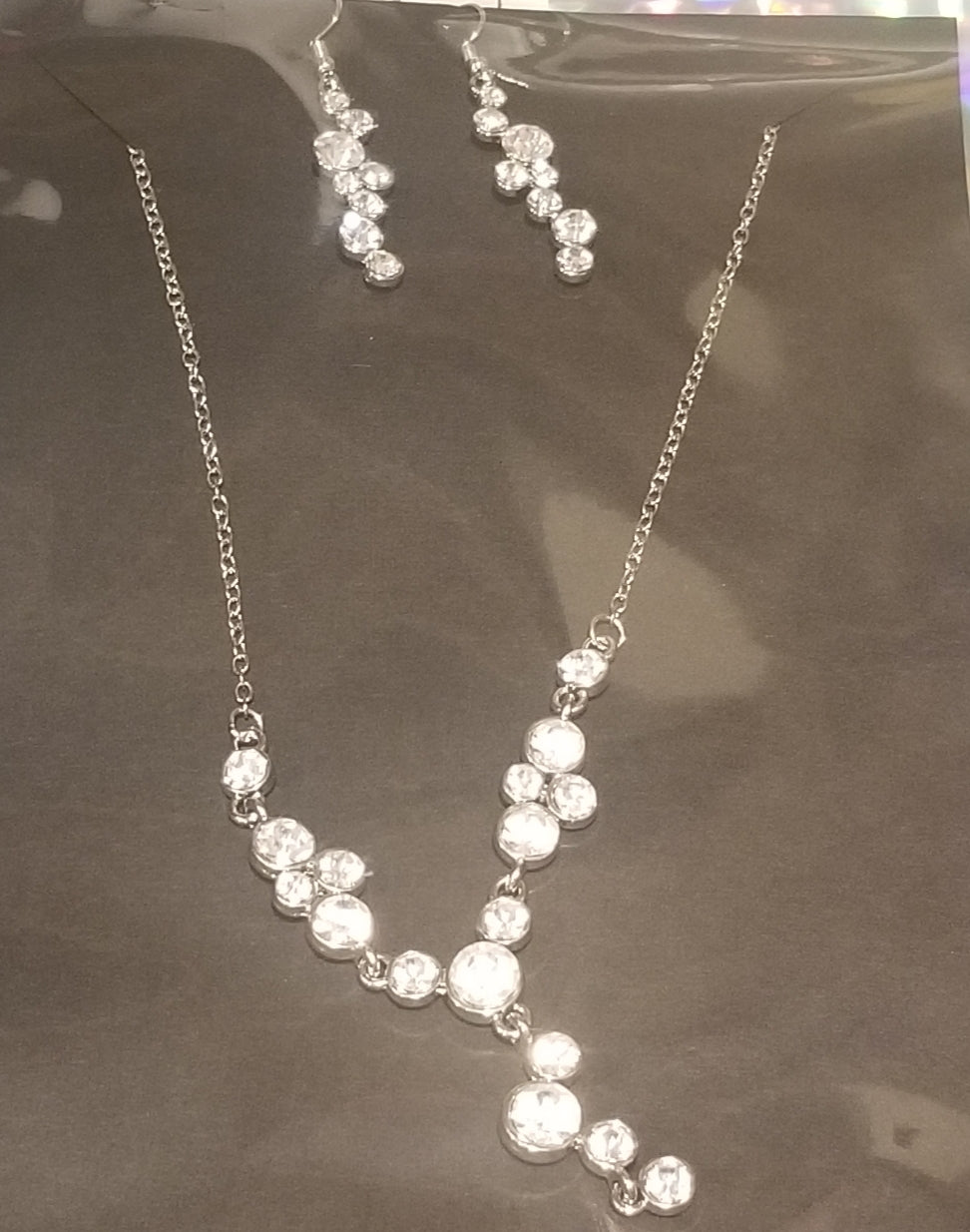 Raining  Rhinestones  Necklace  Set