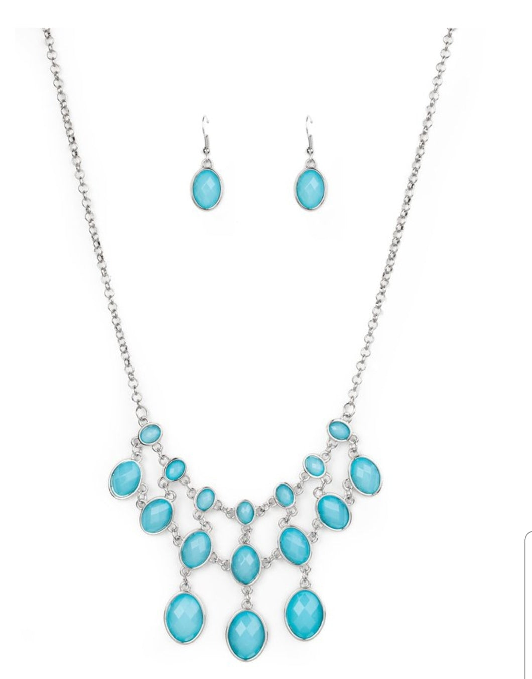 Dripping Blue Necklace Set